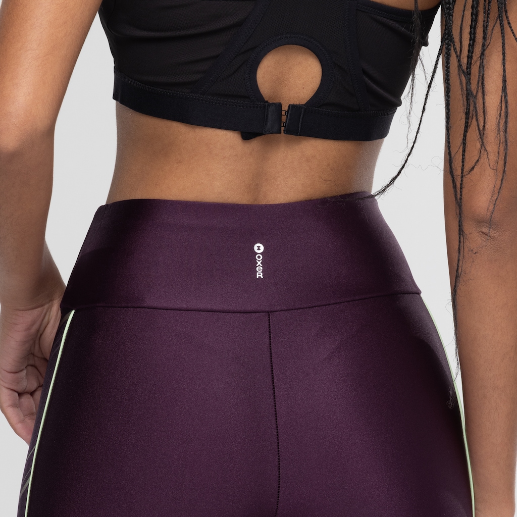 Imagem 4 do produto Calça Legging Feminina Oxer Brilho Vivo Lateral Cós Médio Média Compressão
