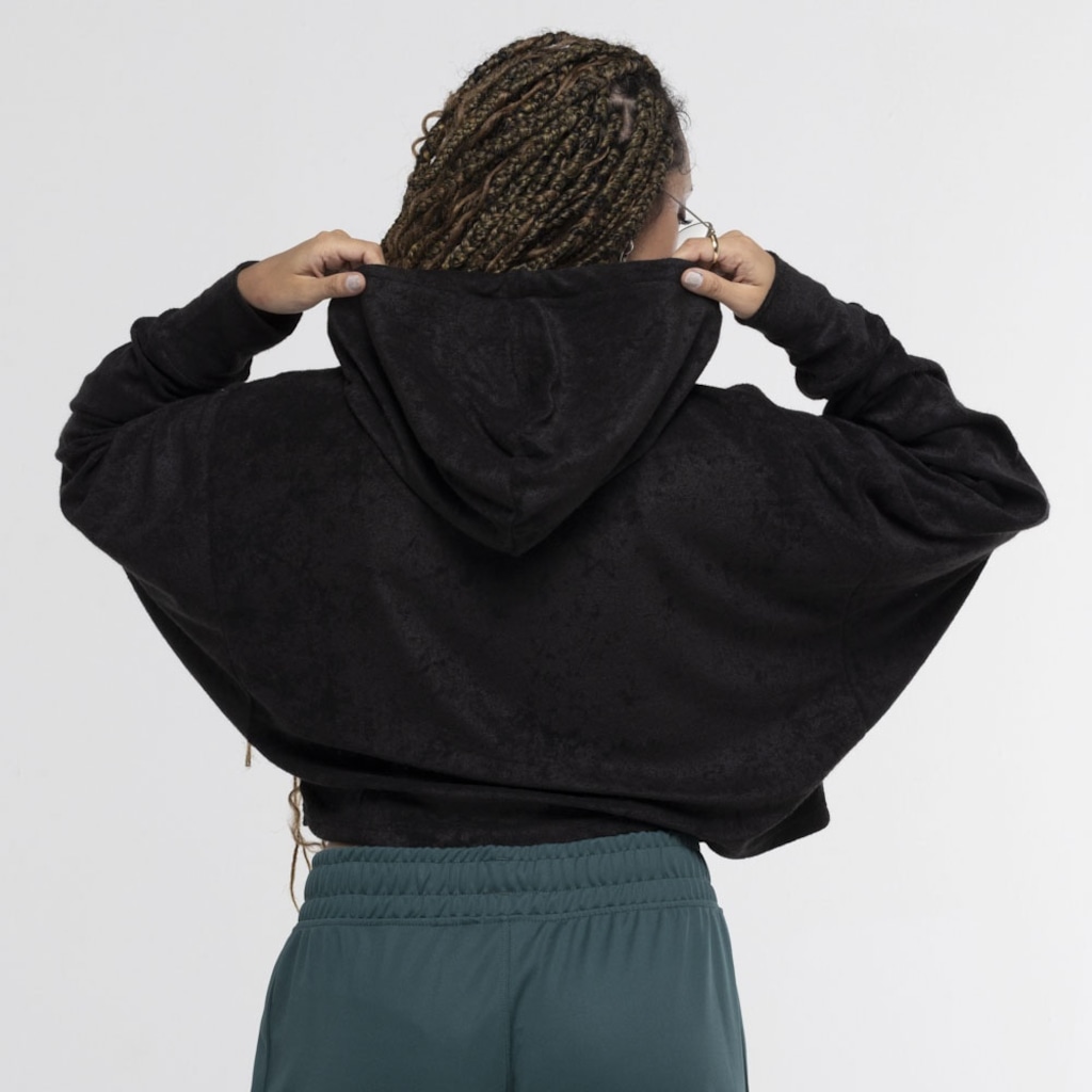 Imagem 4 do produto Blusa Cropped FTDNC com Capuz Atoalhado