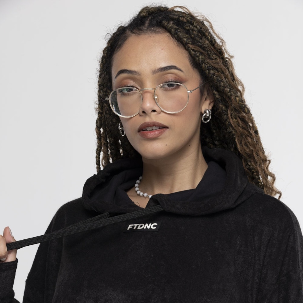 Imagem 5 do produto Blusa Cropped FTDNC com Capuz Atoalhado