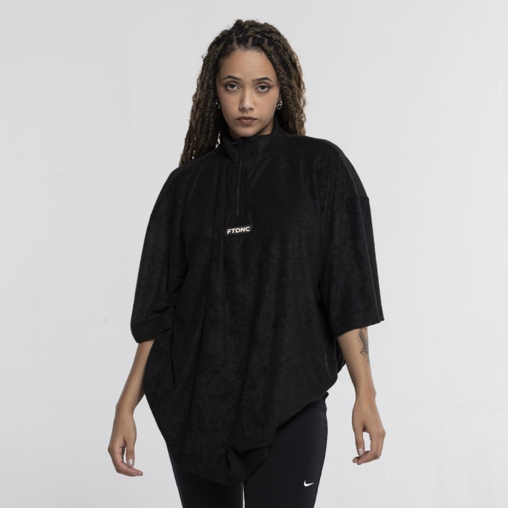 Imagem 2 do produto Camiseta FTDNC Manga Curta Oversized Gola Alta Zipper
