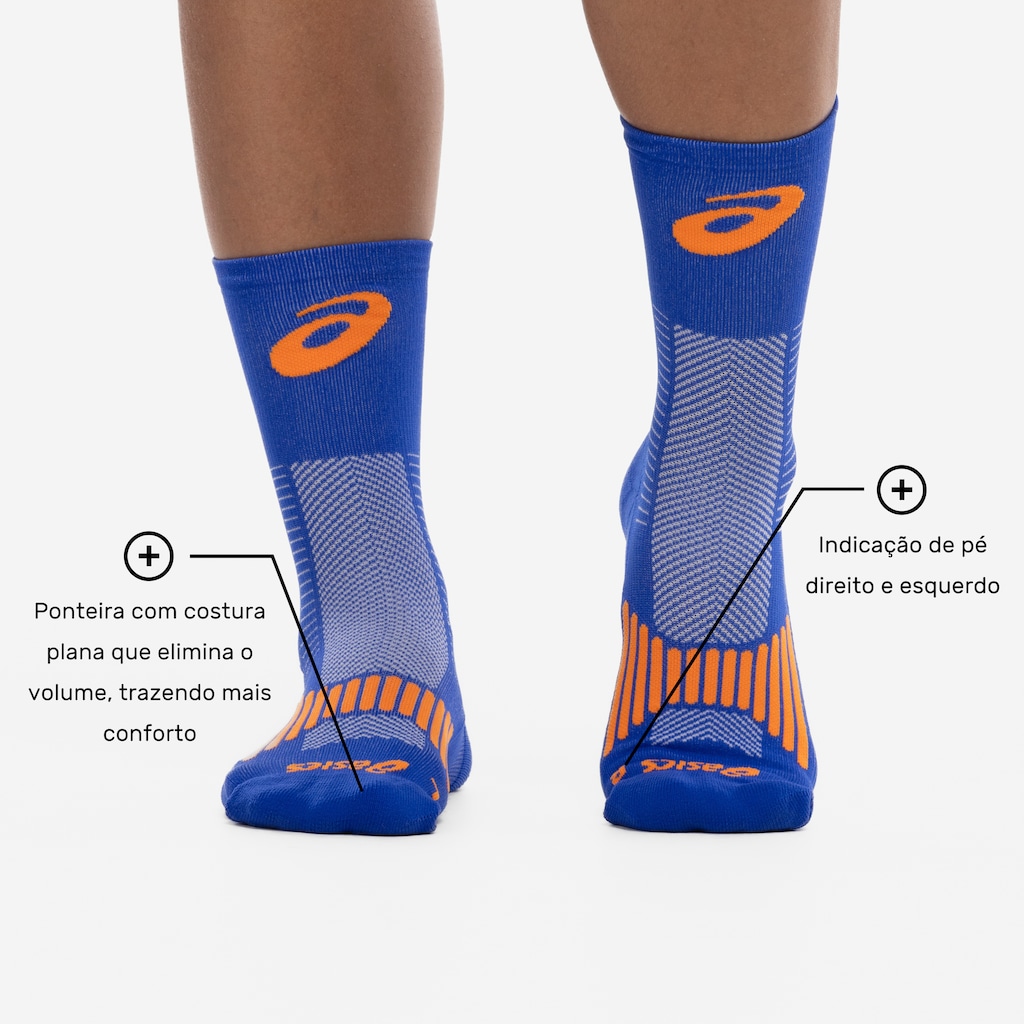 Imagem 2 do produto Meia Para Corrida Rally Crew 5k Cano Alto Tamanho 34-38 ASICS Adulto