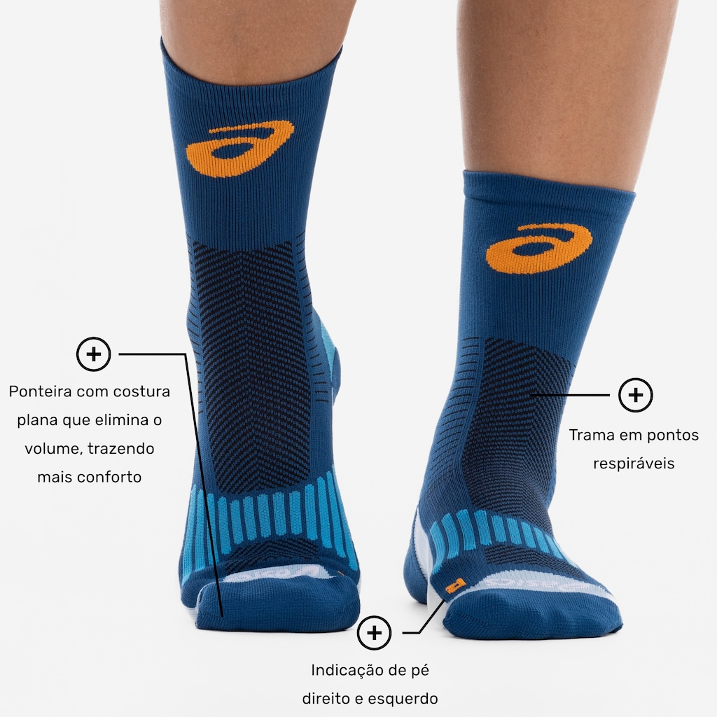 Imagem 2 do produto Meia Para Corrida Rally Crew 10k Cano Alto Tamanho 34-38 ASICS Adulto