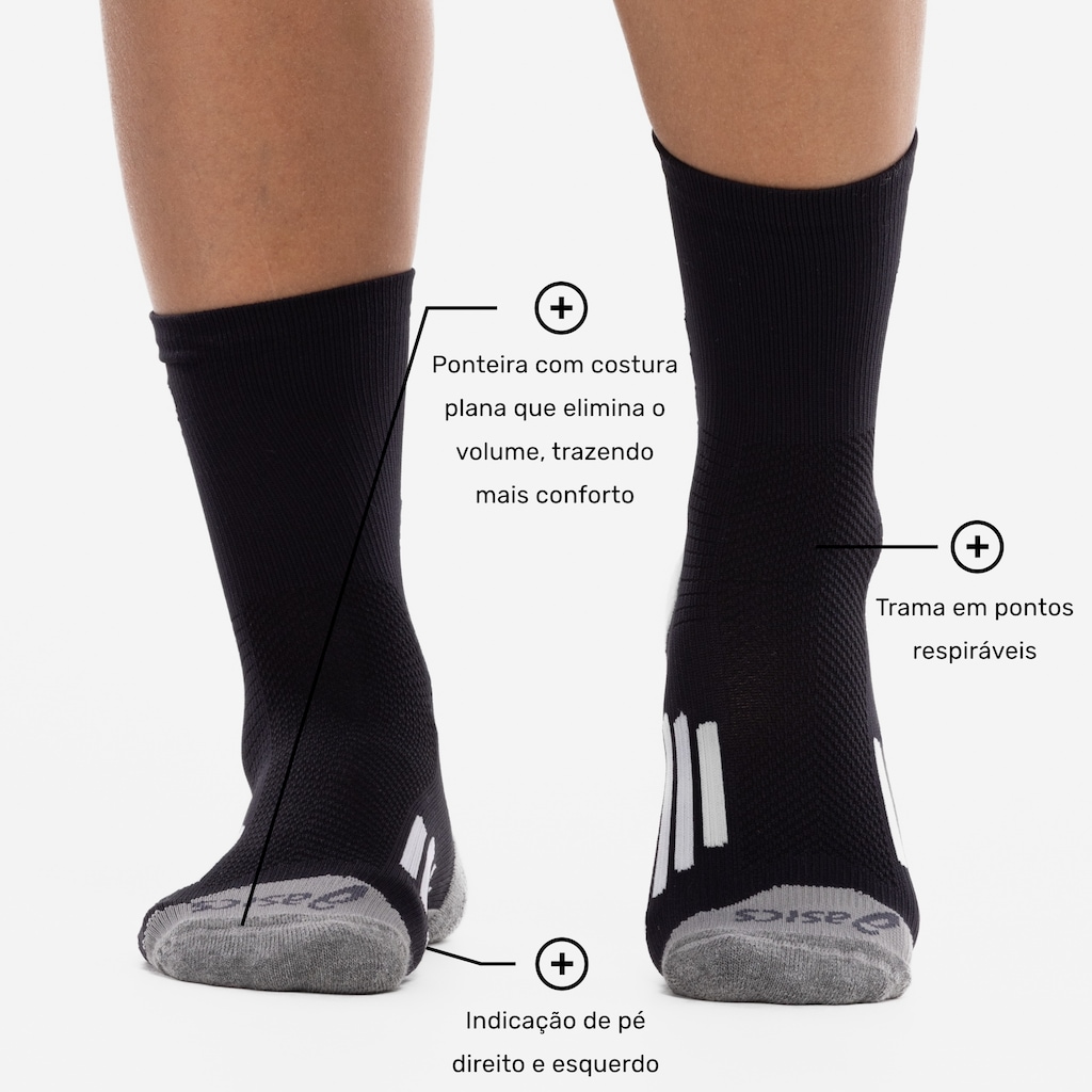 Imagem 3 do produto Meia Para Corrida Rally Crew 5k Cano Alto Tamanho 39-44 ASICS Adulto
