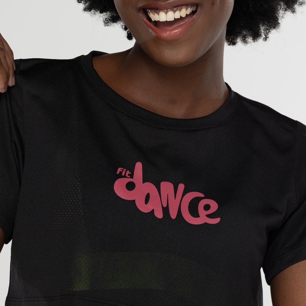 Imagem 3 do produto Blusa Cropped Feminina Fit Dance Manga Curta