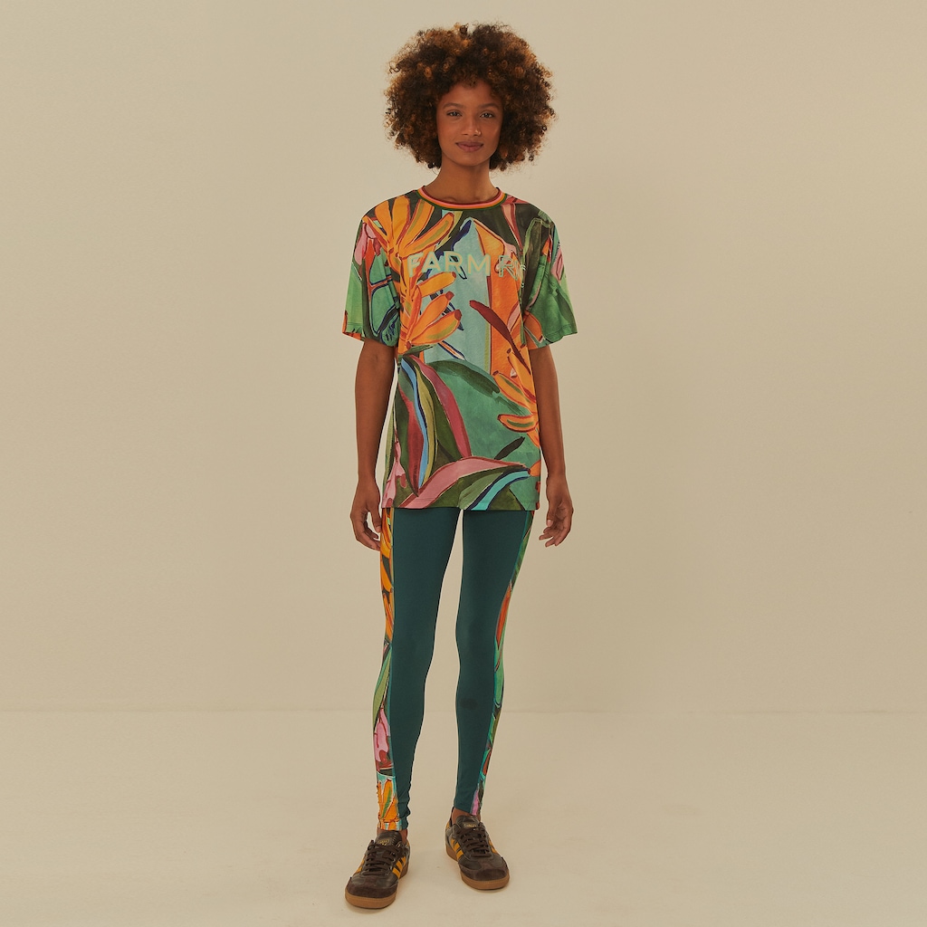 Imagem 3 do produto Calça Legging Feminina Farm Folhagem Banana Média Compressão Cós Médio