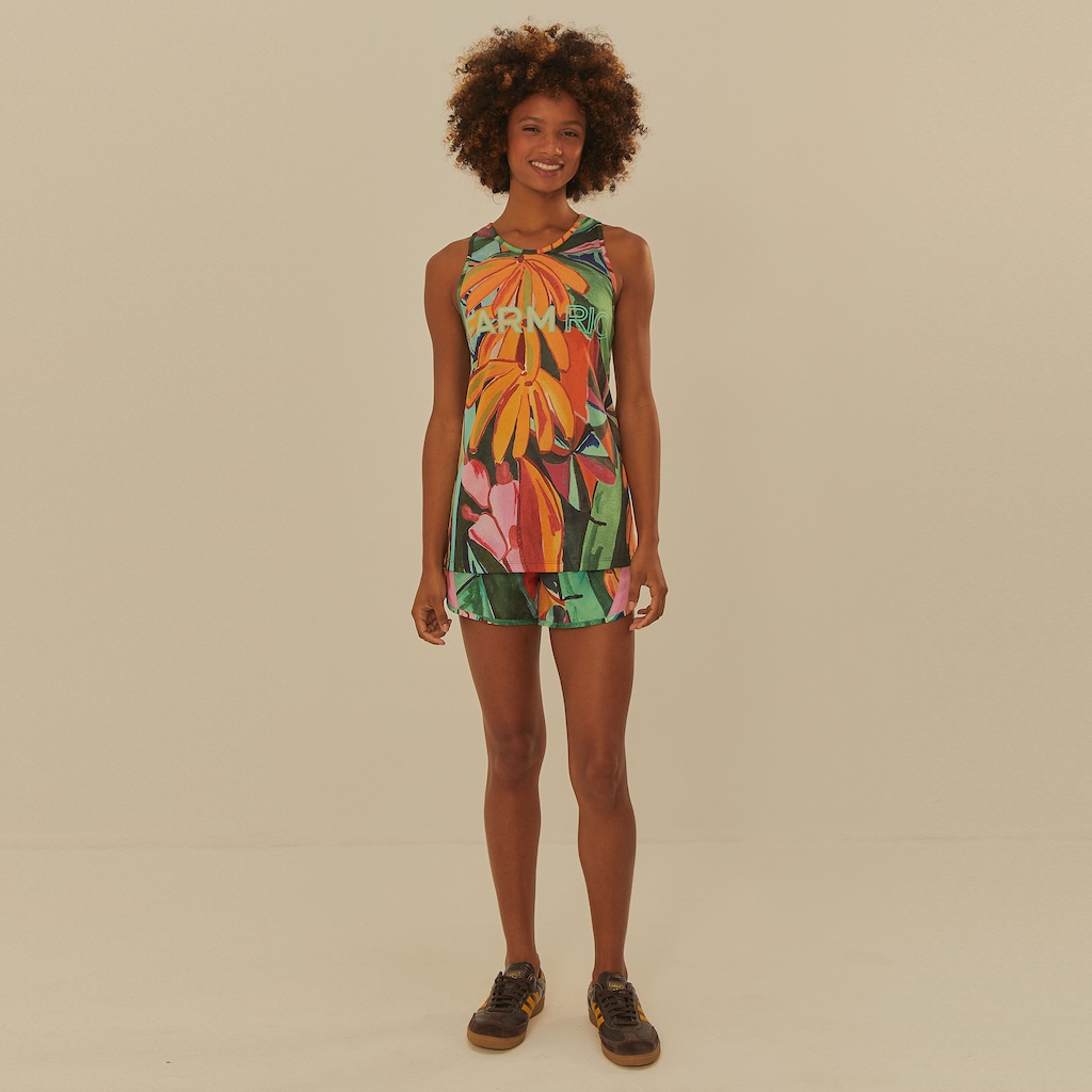 Imagem 3 do produto Camiseta Regata Feminina Farm Dry Fit Folhagem de Banana