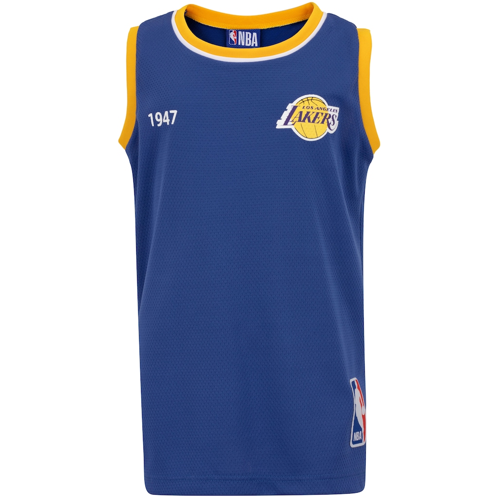 Imagem 2 do produto Kit de Uniforme do Los Angeles Lakers Infantil Braziline NBA Camiseta Regata + Calção
