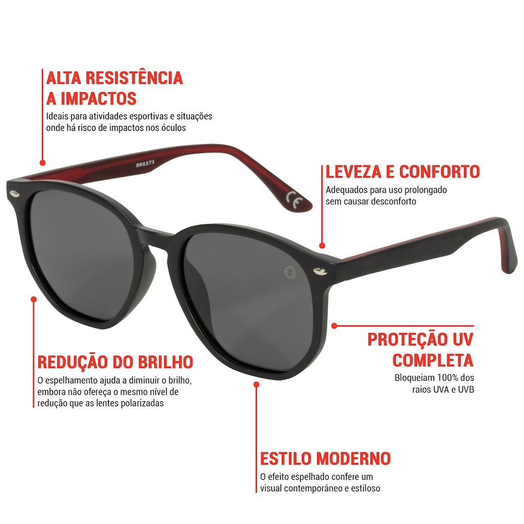 Imagem 4 do produto Óculos de Sol Oxer Quadri Polarizado Lente Fumê