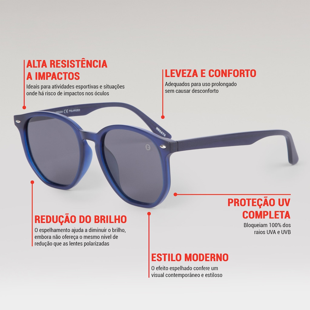 Imagem 4 do produto Óculos de Sol Oxer Quadri Polarizado Lente Fumê