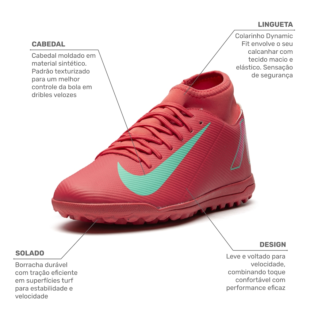 Imagem 2 do produto Chuteira Society Adulto Nike Mercurial Superfly 10 Club Mds