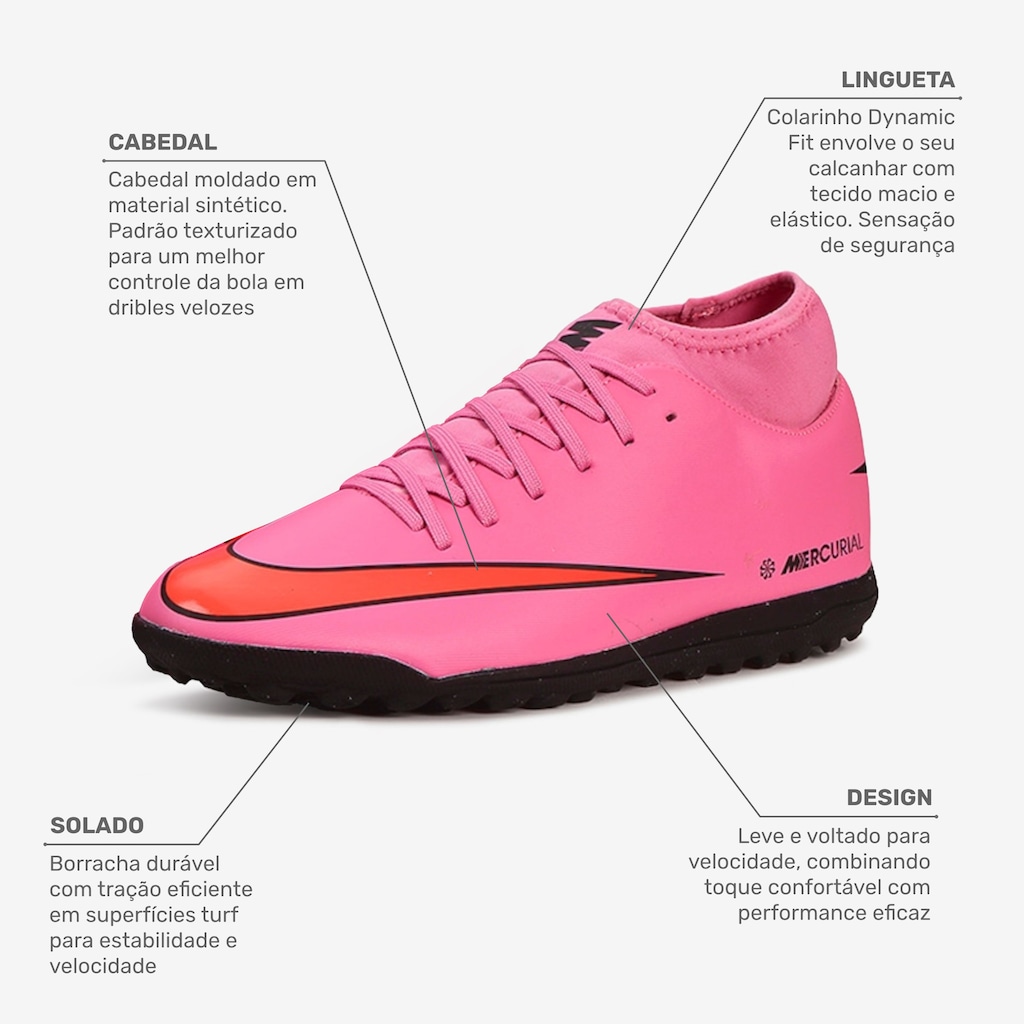 Imagem 2 do produto Chuteira Society Adulto Nike Mercurial Superfly 10 Club Mds