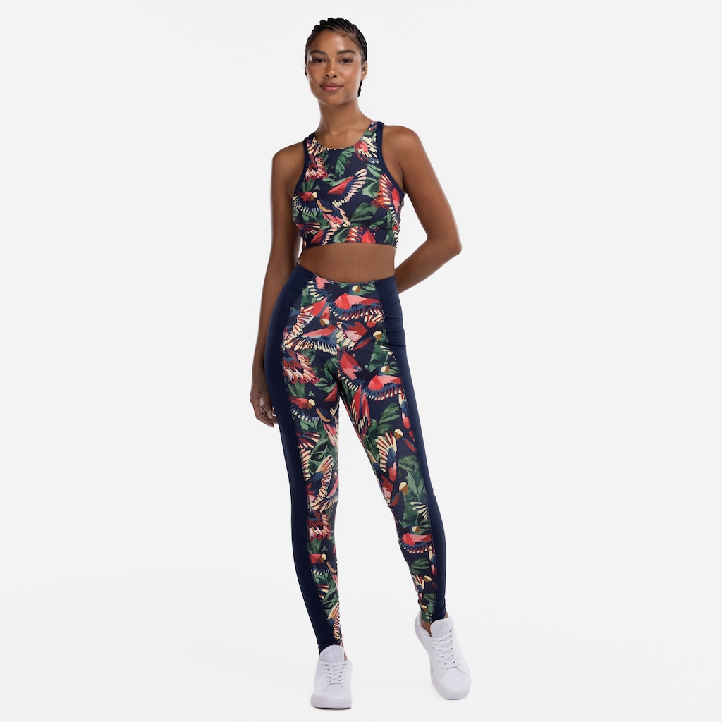 Imagem 1 do produto Calça Legging Feminina Farm Recorte Voo Pássaros Cós Médio Média Compressão