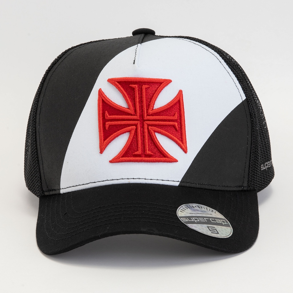 Imagem 2 do produto Boné do Vasco da Gama Aba Curva Supercap Trucker Strapback Faixa e Cruz de Malta Adulto