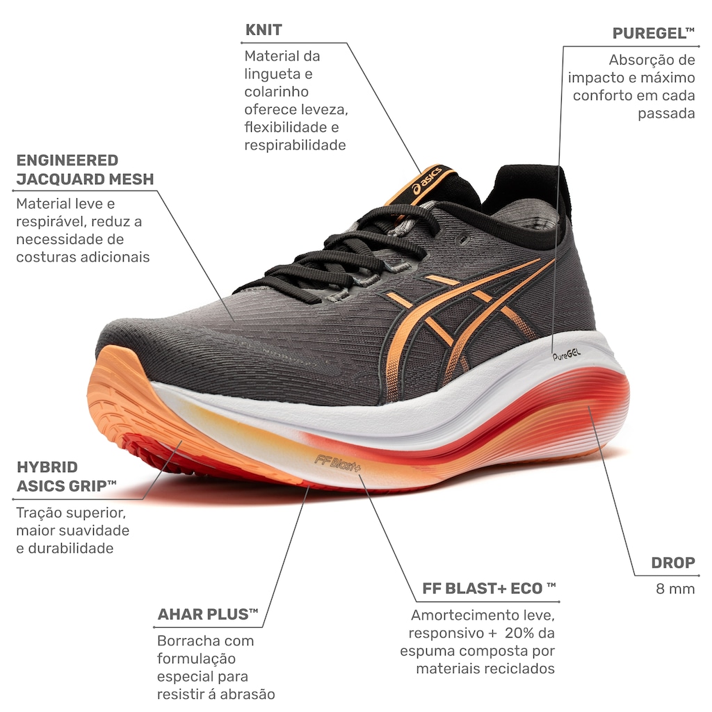 Imagem 2 do produto Tênis ASICS Gel-Nimbus 27 Masculino
