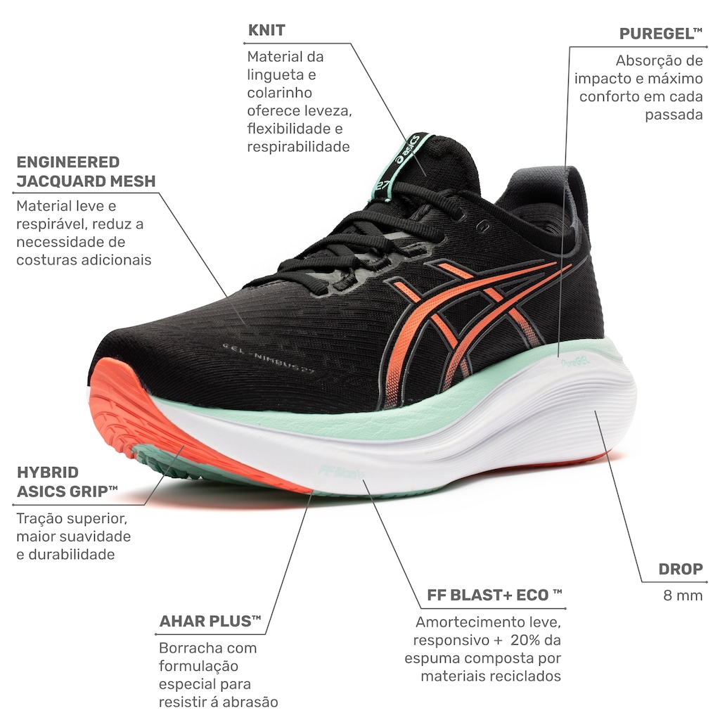 Imagem 2 do produto Tênis ASICS Gel-Nimbus 27 Masculino