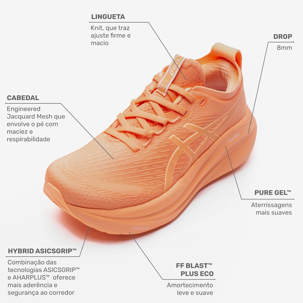 Imagem 2 do produto Tênis Feminino ASICS GEL-Nimbus 27 Lite-Show
