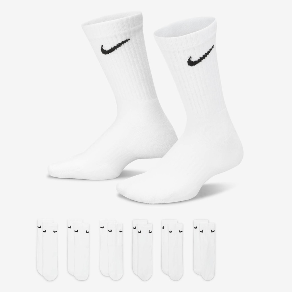 Imagem 2 do produto Kit de Meias Nike Everyday Cushioned Crew Adulto 6 Pares