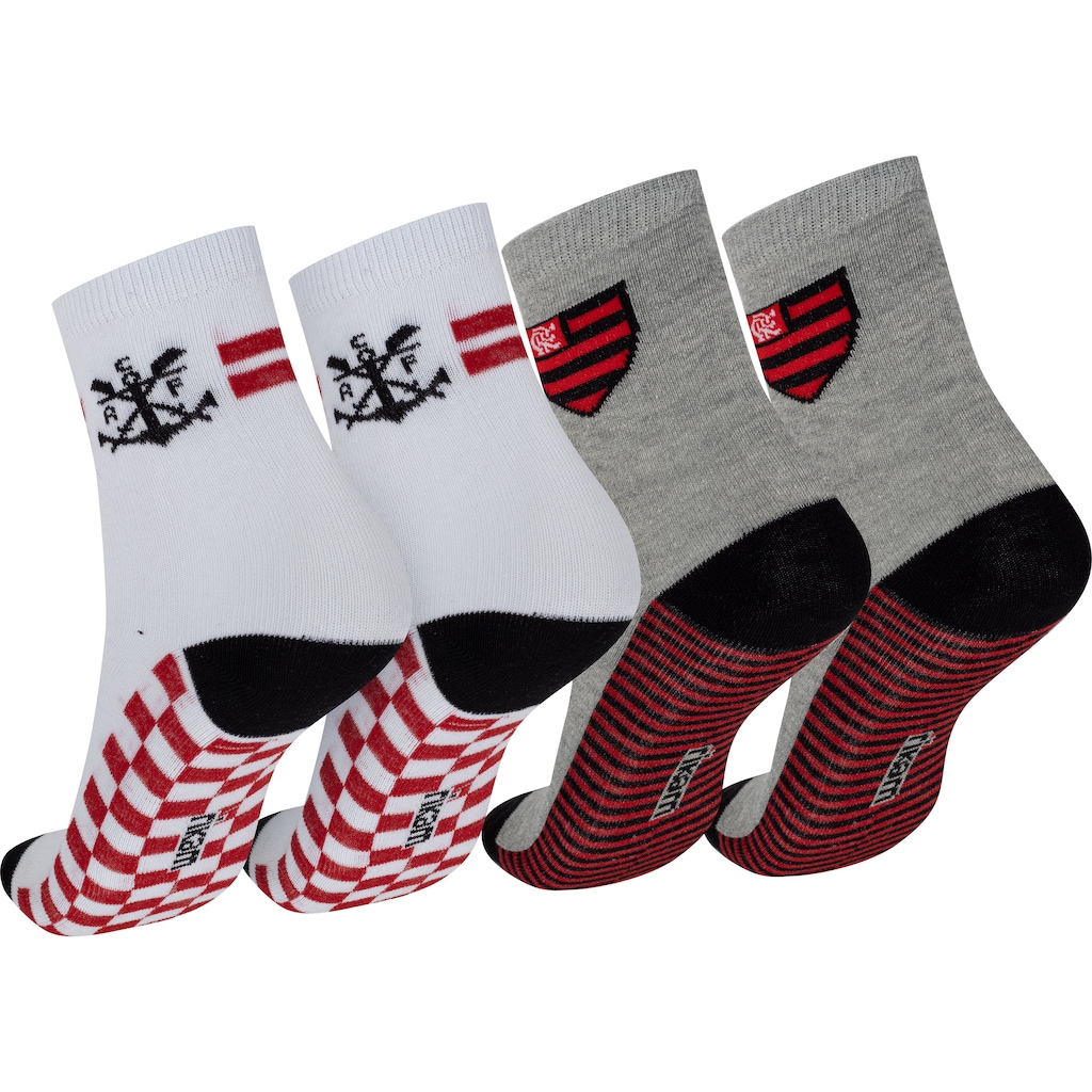 Imagem 2 do produto Kit de Meias do Flamengo Rikam Soquete Tamanho 29 ao 33