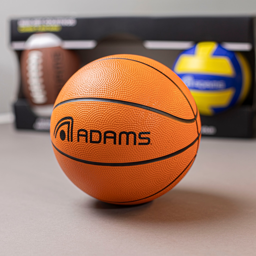 Imagem 5 do produto Kit Mini Bolas Esportivas Adams com 3 Unidades – Basquete, Futebol Americano e Vôlei