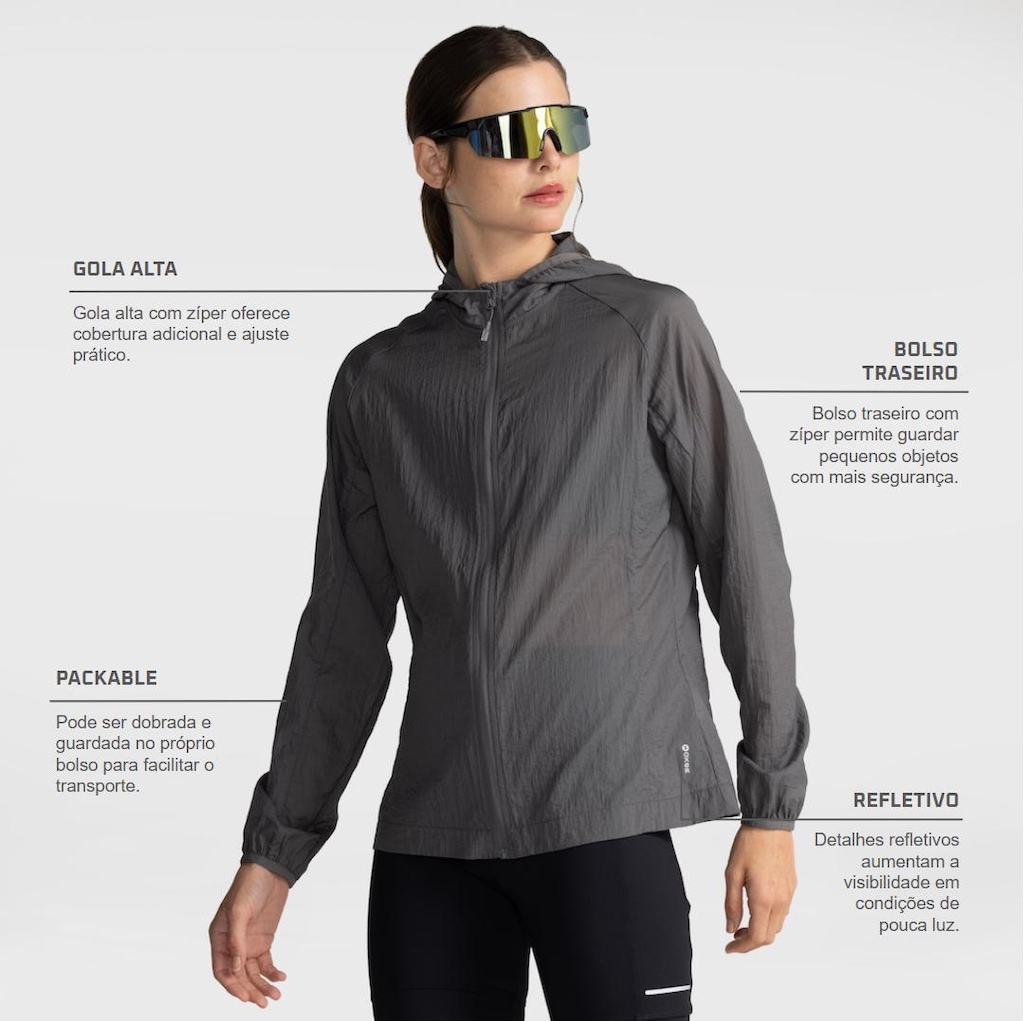 Imagem 2 do produto Jaqueta Corta-Vento Oxer Run Utraleve Packable Feminina