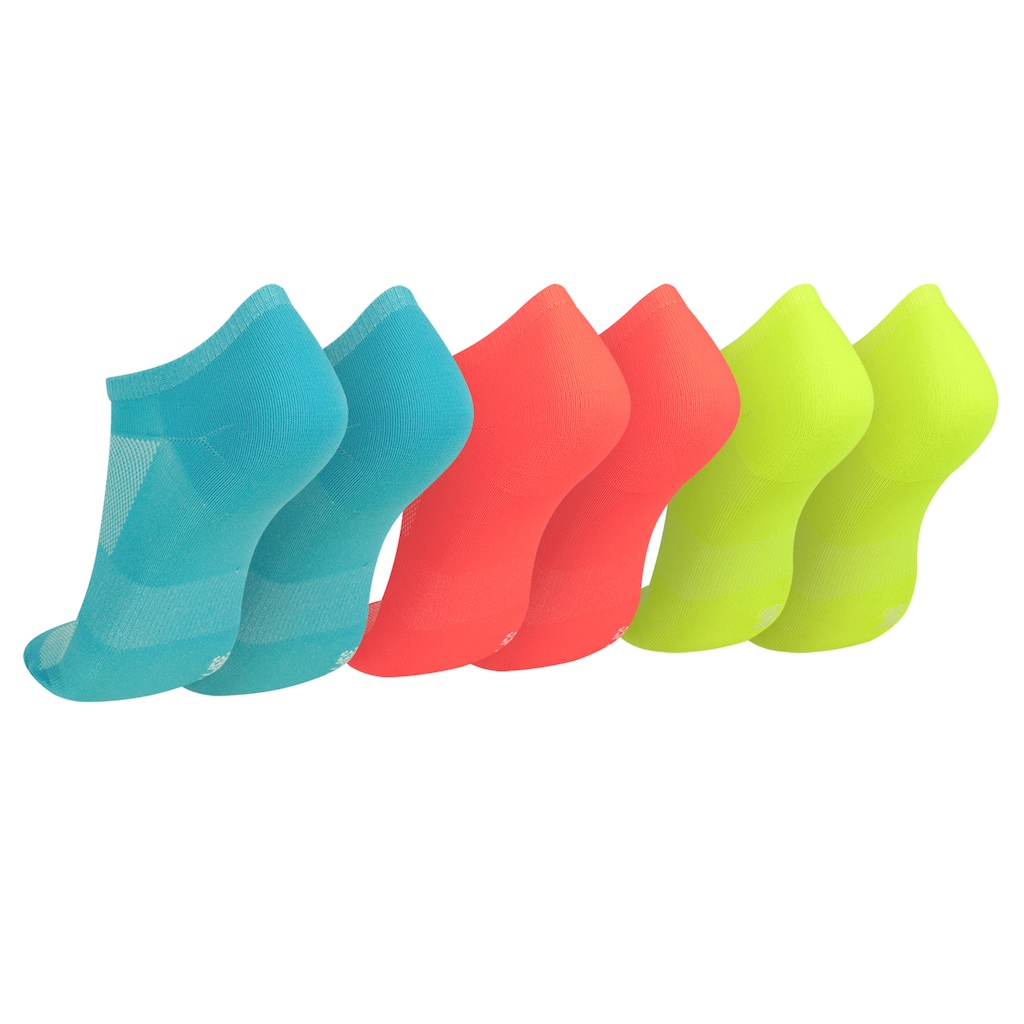 Imagem 2 do produto Kit de Meia Para Corrida Olympikus Invisível Tripack Neon 3 pares Adulto