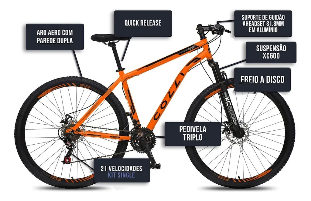Imagem 3 do produto Bicicleta Colli Athena Aro 29 Freio à Disco Mecânico 21 Velocidades