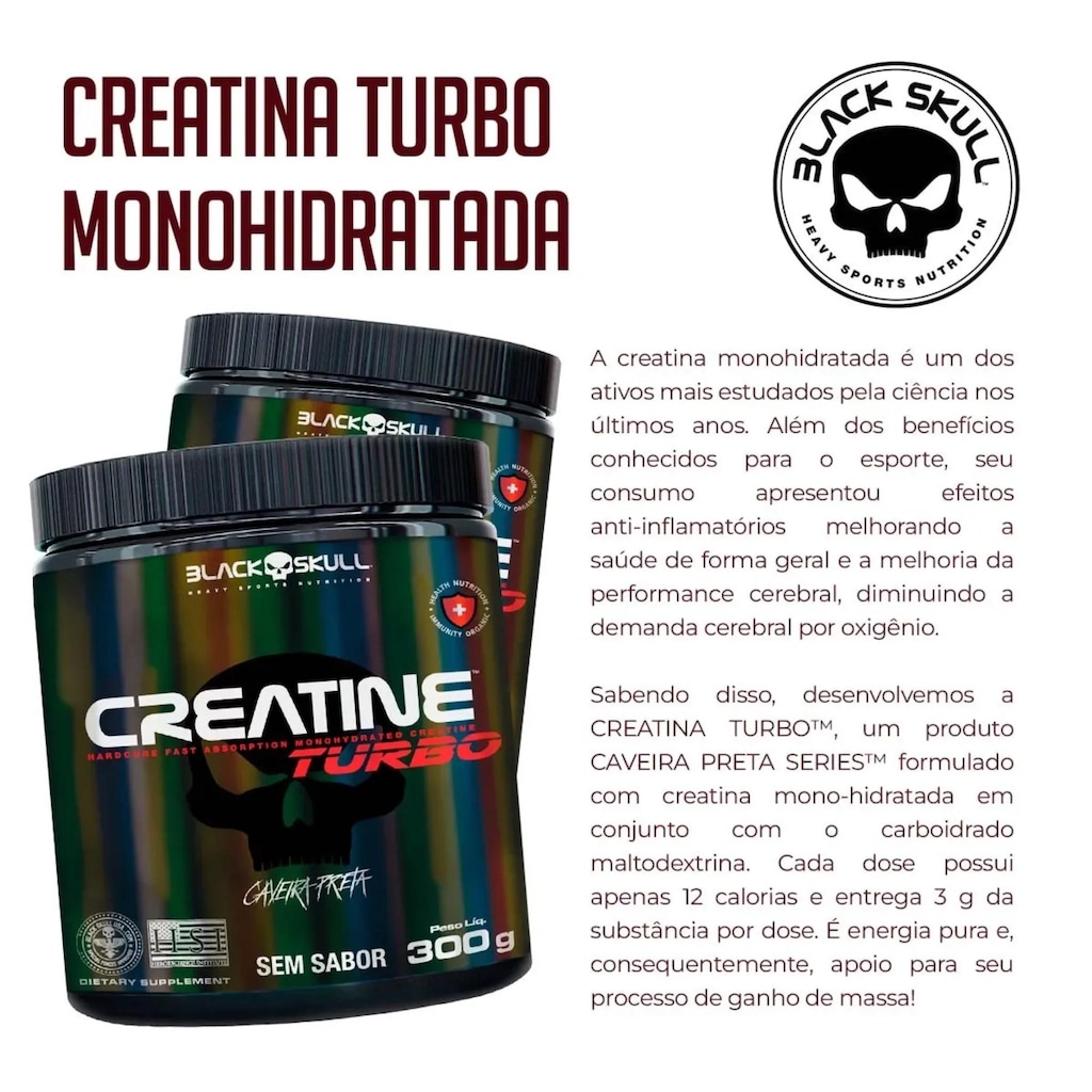 Imagem 2 do produto Creatina Black Skull Pura 300g
