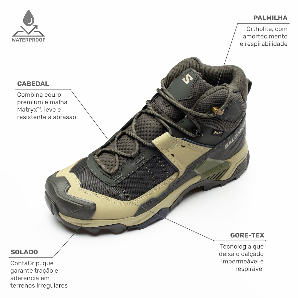 Imagem 3 do produto Bota Masculina Salomon X Ultra 5 Mid GTX