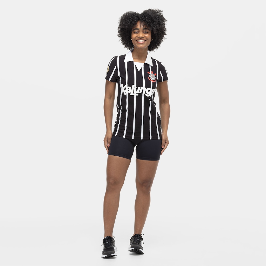 Imagem 3 do produto Camisa Polo do Corinthians Retrô Kalunga Feminina