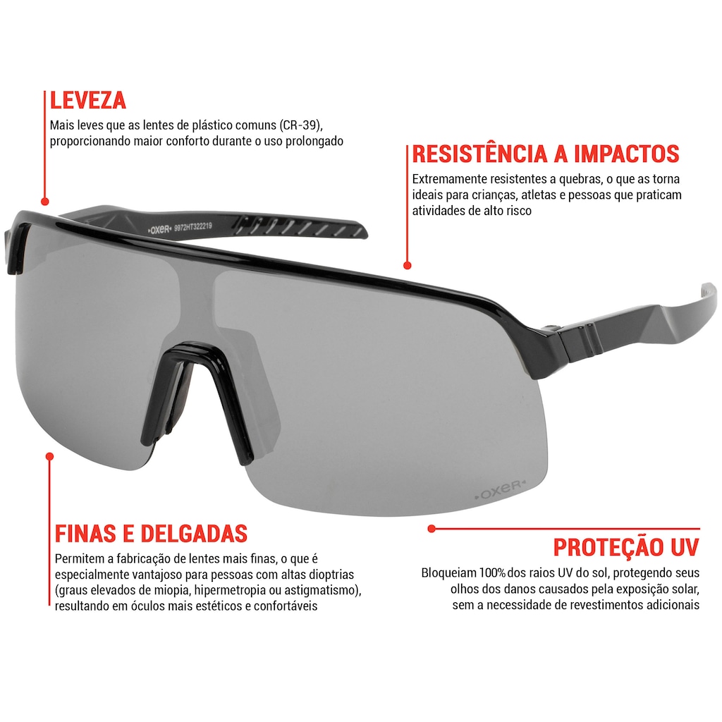 Imagem 2 do produto Óculos Esportivo Oxer Chrome Polarizado Lente Fumê