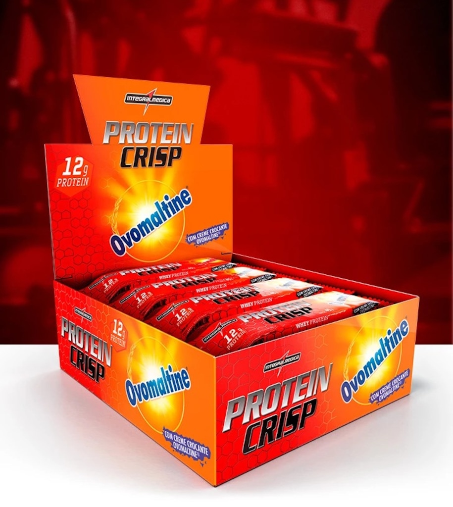 Imagem 2 do produto Caixa Barra de Proteína 45g Integralmédica Protein Crispbar Ovomaltine® - 12 Unidades