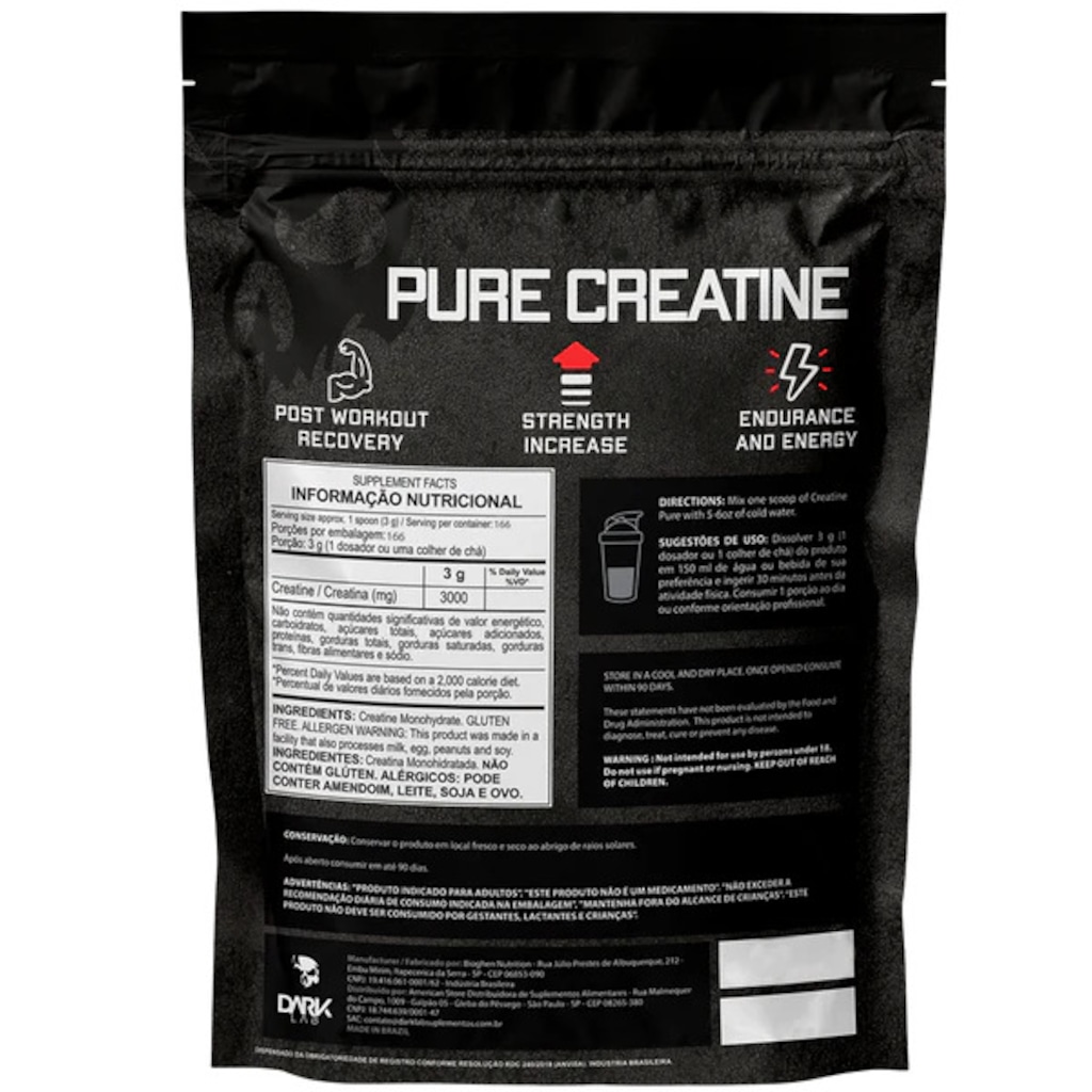 Imagem 4 do produto Creatina Pura Dark Lab Refil 500g