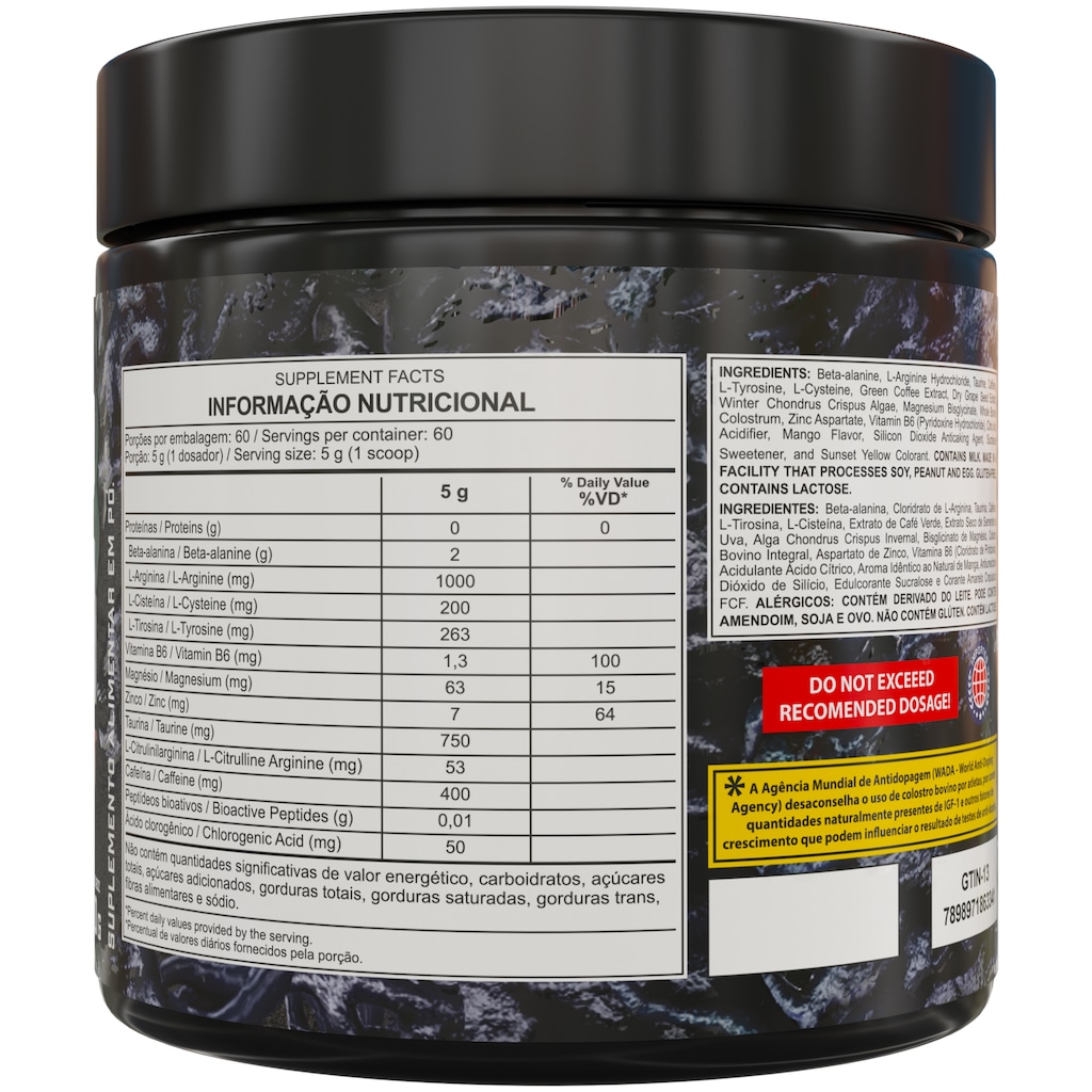 Imagem 2 do produto Pré Treino Darklab Venom 300G Sabor Mango Loko