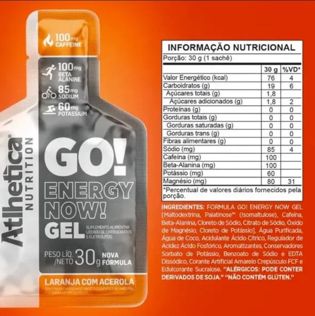 Imagem 1 do produto Gel Atlhetica Go Energy Laranja Acerola