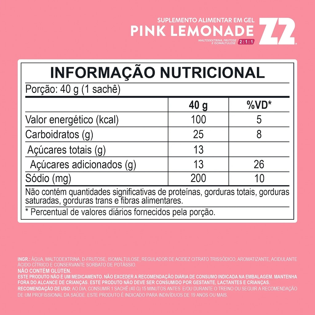 Imagem 2 do produto Energy Gel Z2 Performace Pink Lemonade