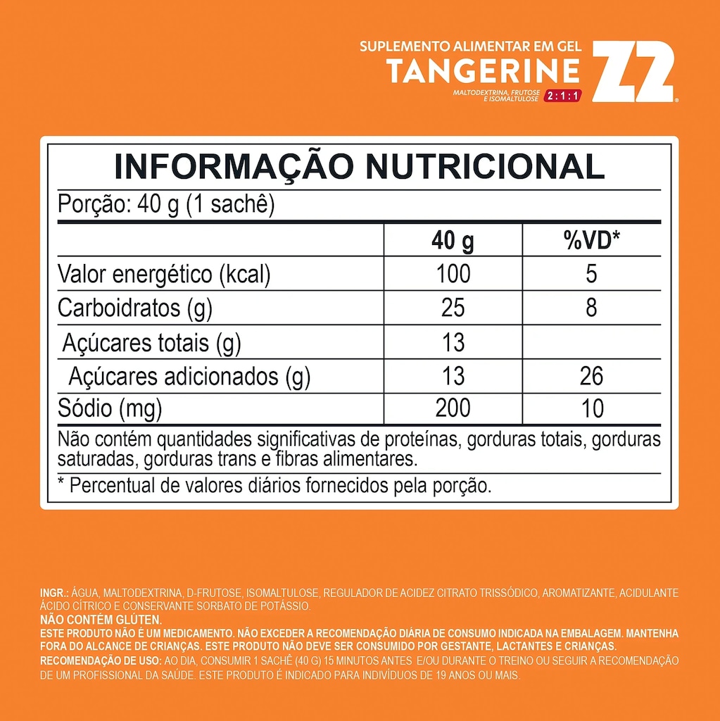 Imagem 2 do produto Energy Gel Z2 Performace Tangerine | Flask 120g