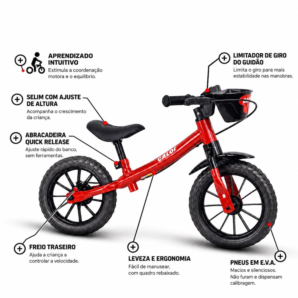 Imagem 2 do produto Bicicleta de Equilíbrio Caloi Balance Nathor - Infantil
