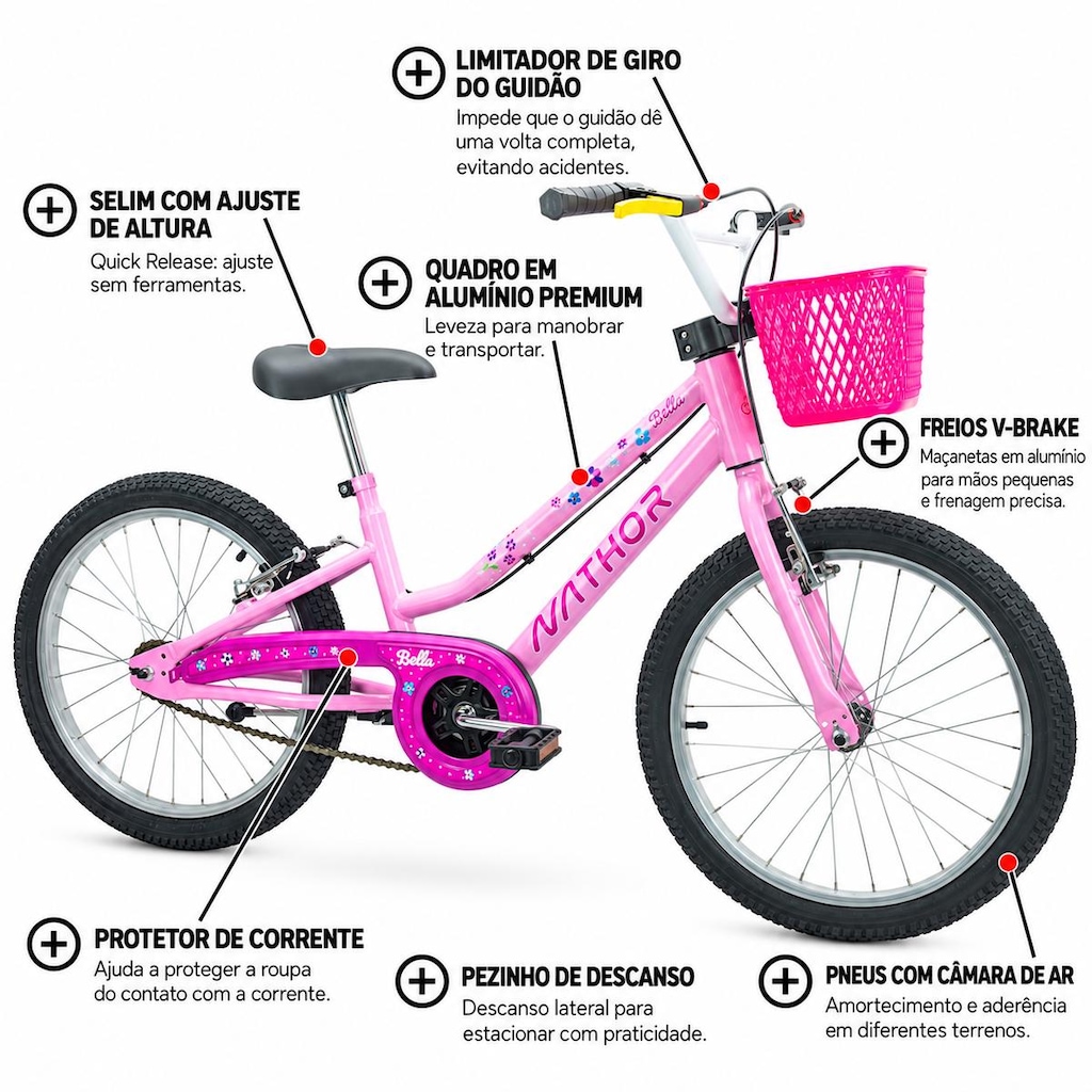 Imagem 2 do produto Bicicleta Nathor Aro 20 Bella - Infantil