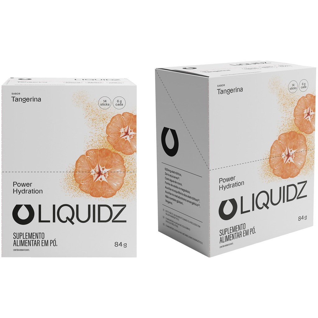 Imagem 1 do produto Caixa Liquidz Eletrólitos Suplemento em Pó Tangerina - 84g