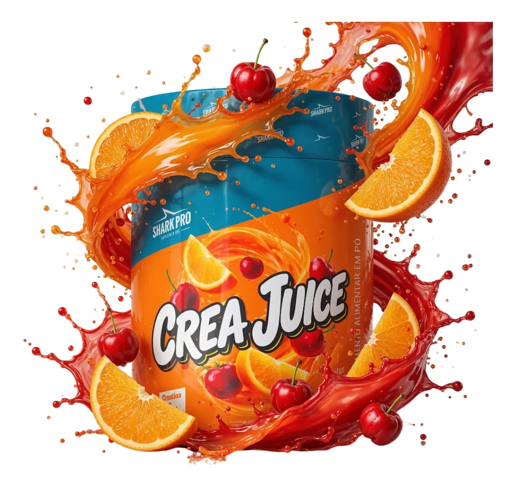 Imagem 4 do produto Creatina Shark Pro Creajuice Pote 300G Laranja com Acerola
