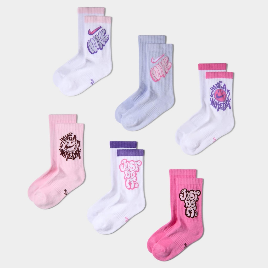 Imagem 1 do produto Kit 6 Pares Meia Cano Médio Nike Everday Infantil