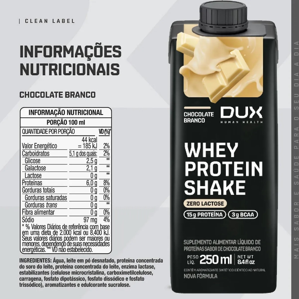 Imagem 2 do produto Shake Dux Nutrition Chocolate Branco