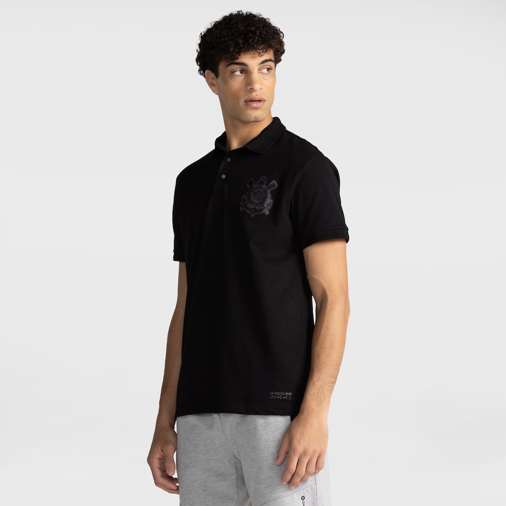 Imagem 1 do produto Camisa Polo do Corinthians All Black Coimbra Masculina