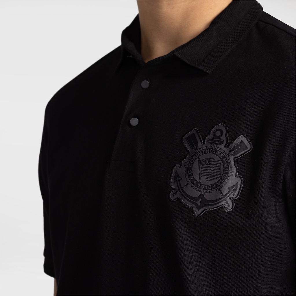 Imagem 4 do produto Camisa Polo do Corinthians All Black Coimbra Masculina