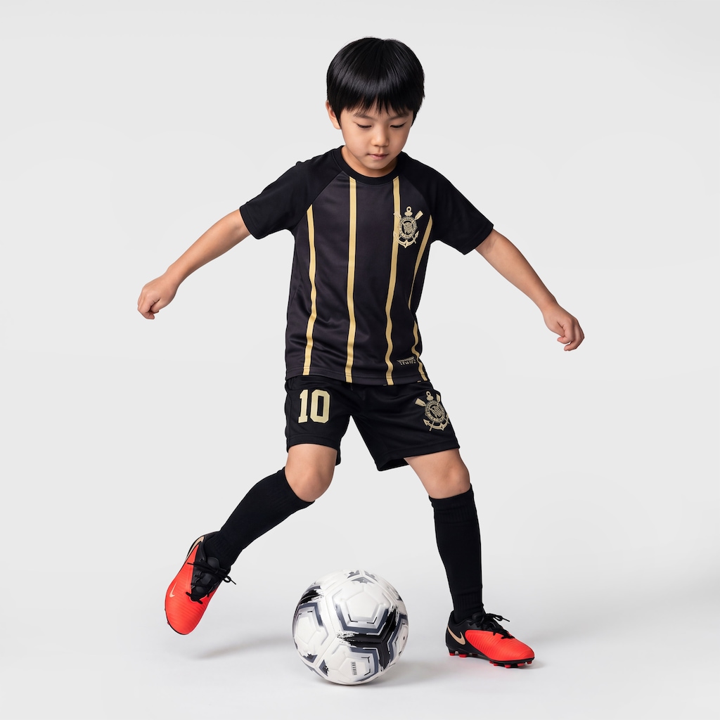 Imagem 3 do produto Kit Uniforme do Corinthians Coimbra Dourado Infantil