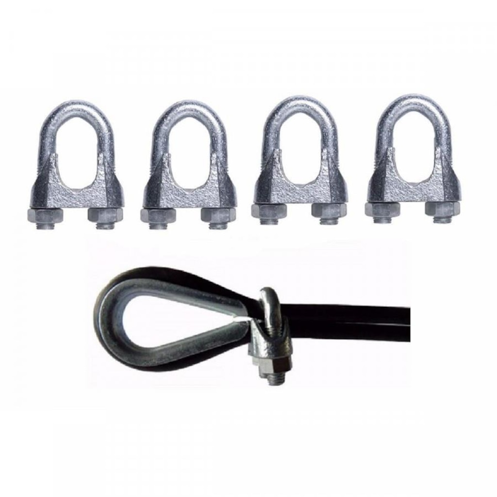Imagem 3 do produto Kit 5 Grampos Clips Cabo de Aço Reparo Aparelho Academia