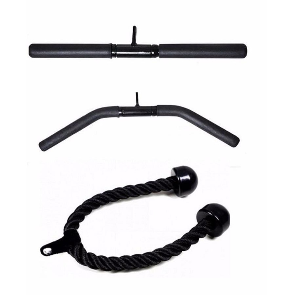 Imagem 2 do produto Kit de Puxadores de Musculação KL Master com Puxador Reto + Puxador Curvo + Pulley Corda