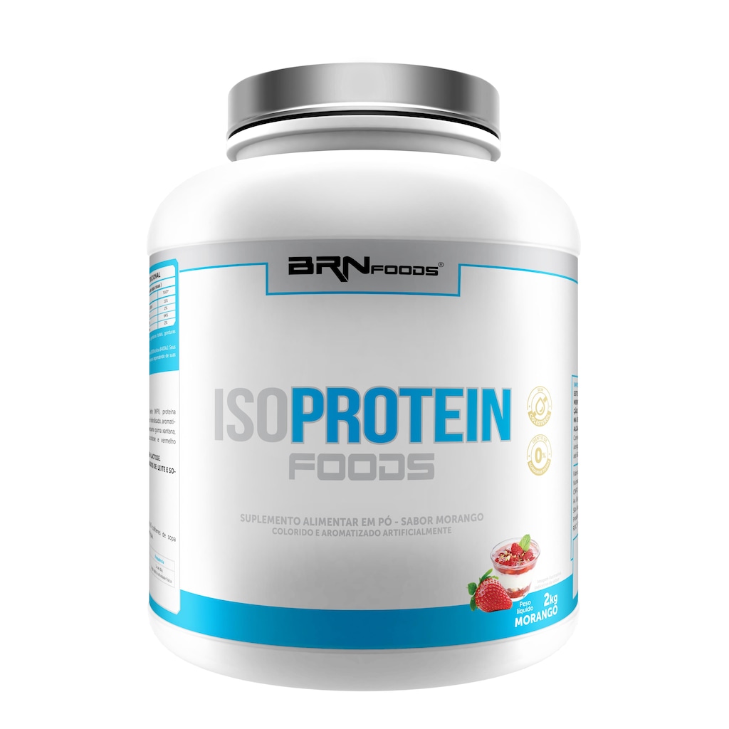 Imagem 2 do produto Kit BRN Foods: Whey Protein Isolado - Morango - 2Kg - 2 Unidades