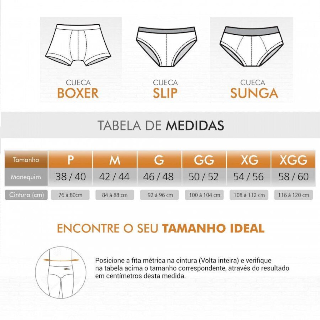 Imagem 5 do produto Kit Cuecas Boxer Zorba Algodão Sem Costura - 6 Unidades - Masculina