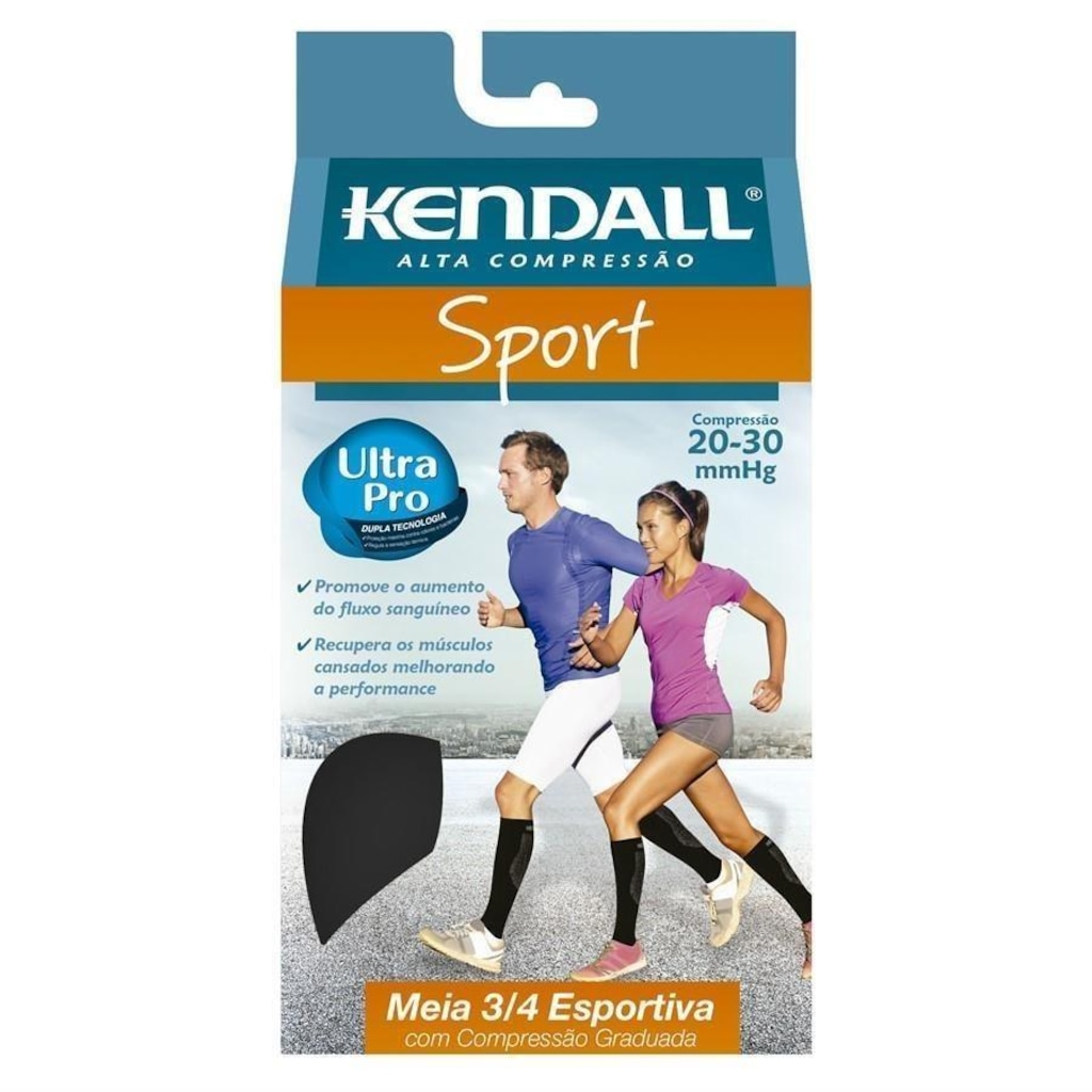 Imagem 3 do produto Meia Cano Alto Kendall ¾ Sport 20 - 30mmHg - Adulto